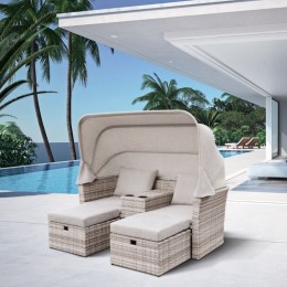 ДИВАН-ТРАНСФОРМЕР ПЛЕТЕНЫЙ BEIGE