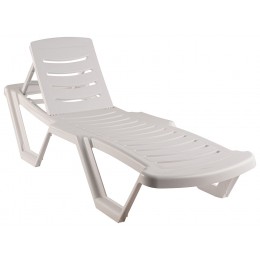 Шезлонг-лежак пластиковый Bagama Prosto белый