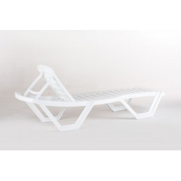 Шезлонг-лежак пластиковый Bagama Prosto белый