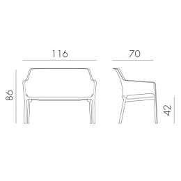 Диван пластиковый Net Bench