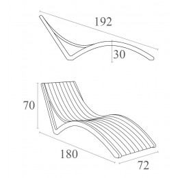 Шезлонг-лежак пластиковый Slim