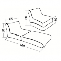 Бескаркасный Шезлонг Трансформер Fern