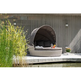 "Стильяно" плетеная кровать круглая, цвет бежевый