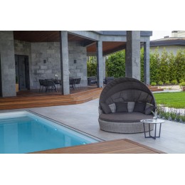 "Стильяно" плетеная кровать круглая, цвет бежевый