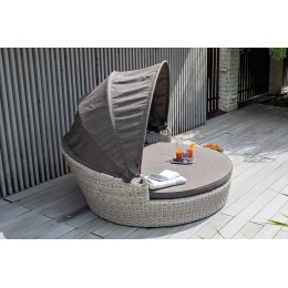 "Стильяно" плетеная кровать круглая, цвет бежевый