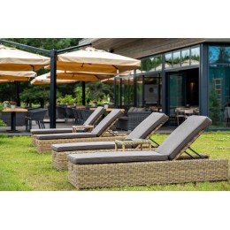 "Рим" шезлонг с подушкой, цвет соломенный