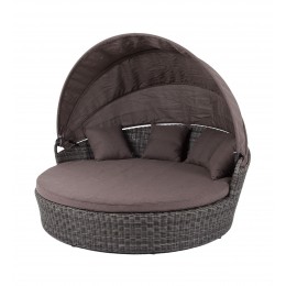 "Стильяно" плетеная кровать круглая, цвет графит