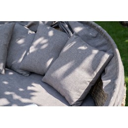 "Стильяно" плетеная кровать круглая, цвет соломенный