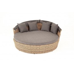 "Стильяно" плетеная кровать круглая, цвет соломенный