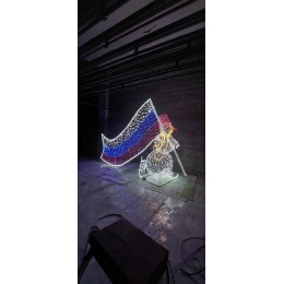 Световой снеговик с флагом